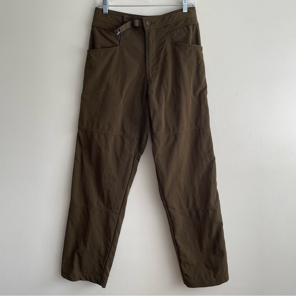 Prana hiking climbing pants olive green khaki adjustable waist size small - Picture 14 of 14